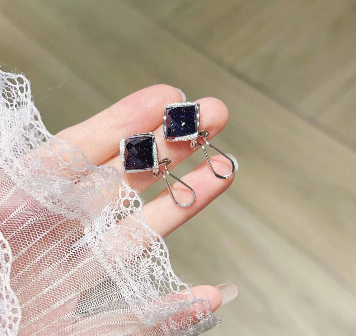 Boucles d'oreilles artisanales en argent sterling avec onyx noir et zircon | Élégance sombre et intemporelle