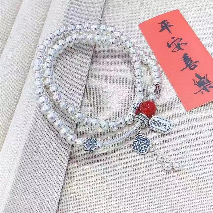 Eternal Harmony Bracelet: Double Circles of Peace & Joy