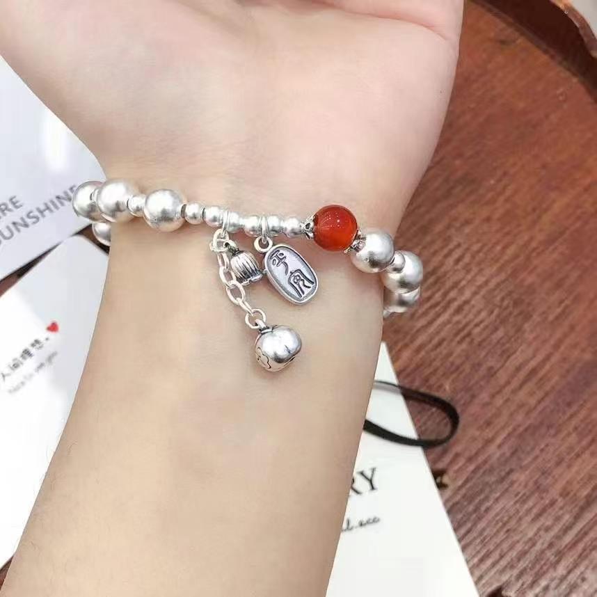 Handmade Sterling Silver 999.9 & Agate Blessing Bracelet