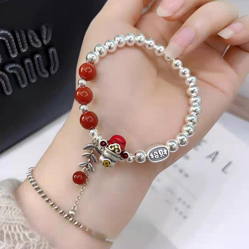 Abundance Agate Bracelet" - 999.9 Fine Silver Handmade Wealth-Attracting Talisman