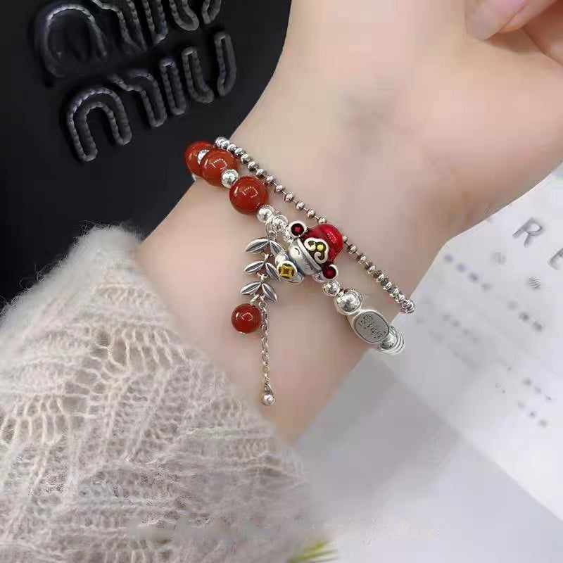 Abundance Agate Bracelet" - 999.9 Fine Silver Handmade Wealth-Attracting Talisman