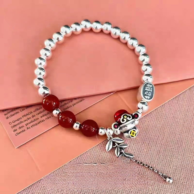Abundance Agate Bracelet" - 999.9 Fine Silver Handmade Wealth-Attracting Talisman