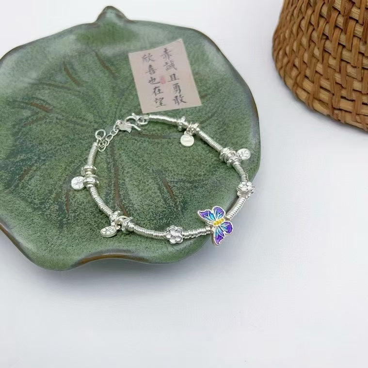 Blessed Butterfly Charm Bracelet | 999.9 Pure Silver | Luck, Joy & Protection