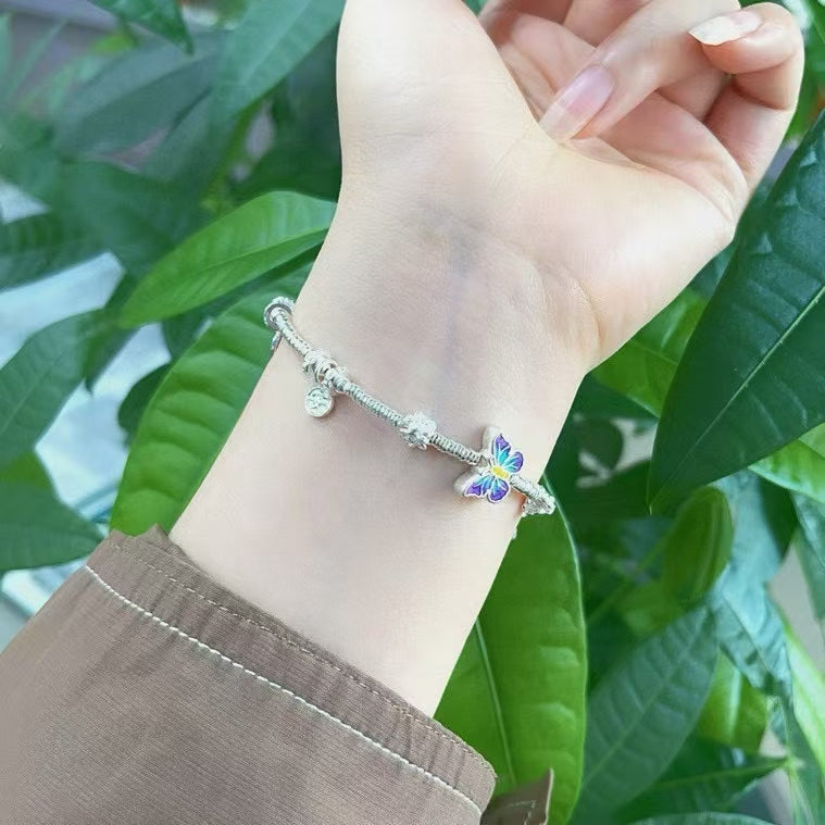 Blessed Butterfly Charm Bracelet | 999.9 Pure Silver | Luck, Joy & Protection