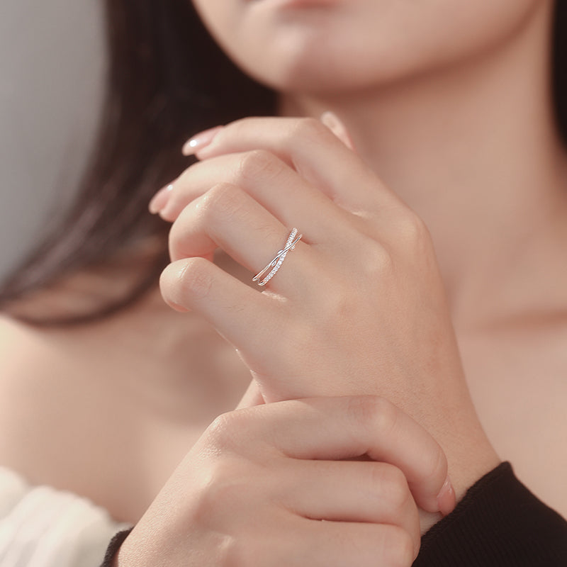 Handcrafted 925 Sterling Silver Interwoven Leaf Adjustable Ring - Nature Inspired Botanical Jewelry