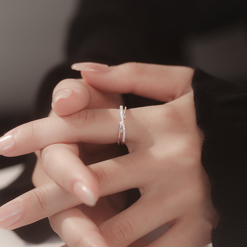 Handcrafted 925 Sterling Silver Interwoven Leaf Adjustable Ring - Nature Inspired Botanical Jewelry