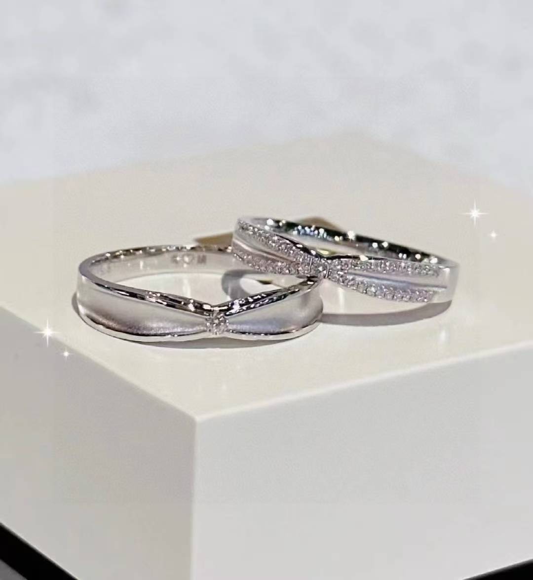 Destiny Intertwined Couple Rings - Handcrafted 925 Silver & CZ 2 pieces