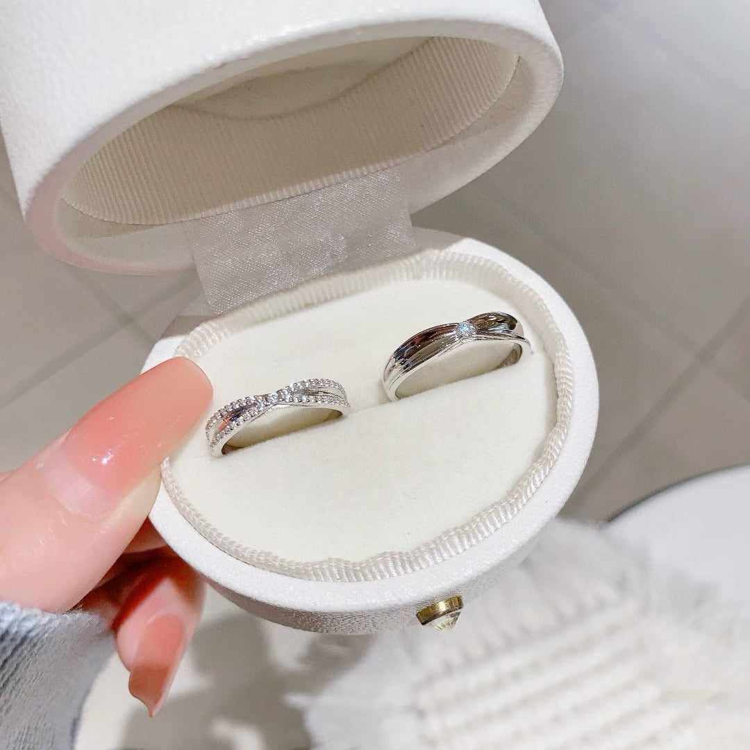 Destiny Intertwined Couple Rings - Handcrafted 925 Silver & CZ 2 pieces