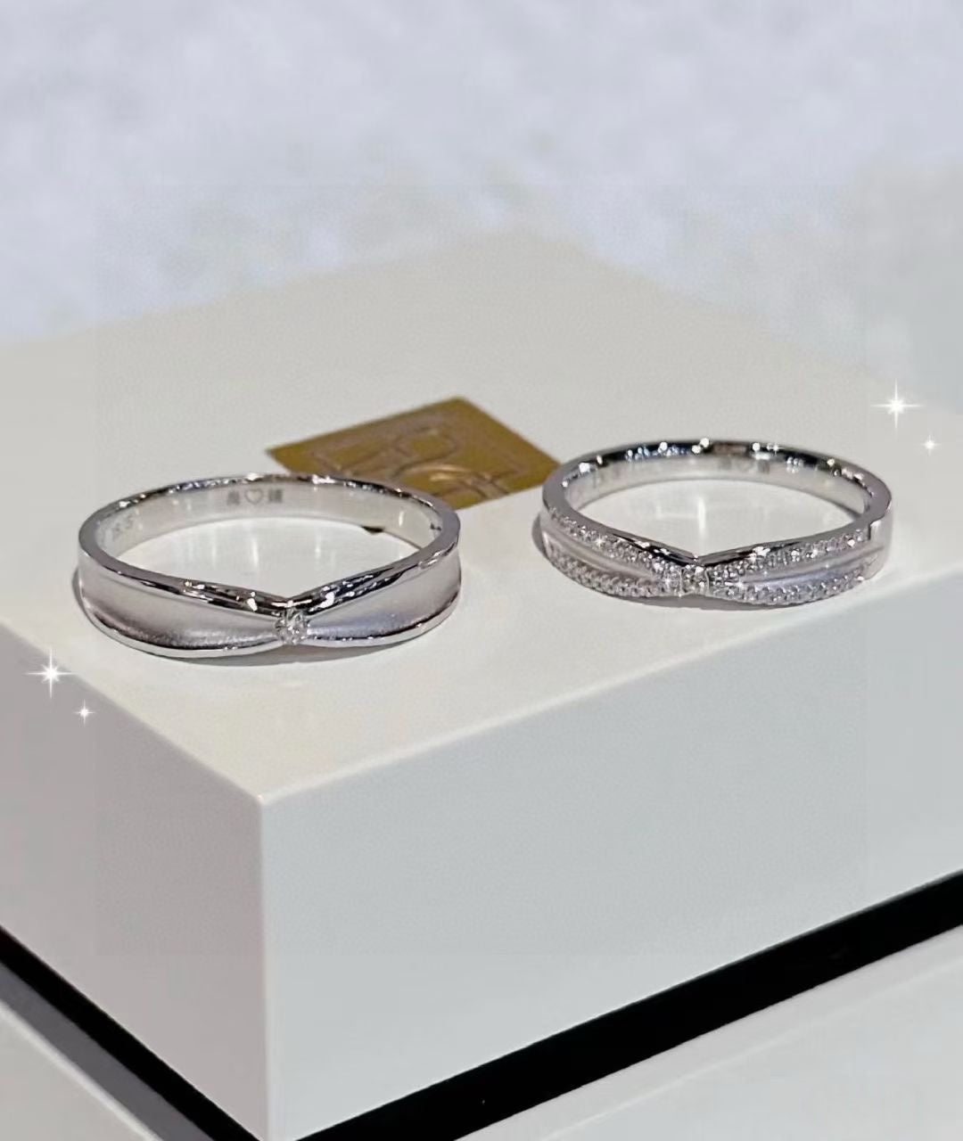 Destiny Intertwined Couple Rings - Handcrafted 925 Silver & CZ 2 pieces
