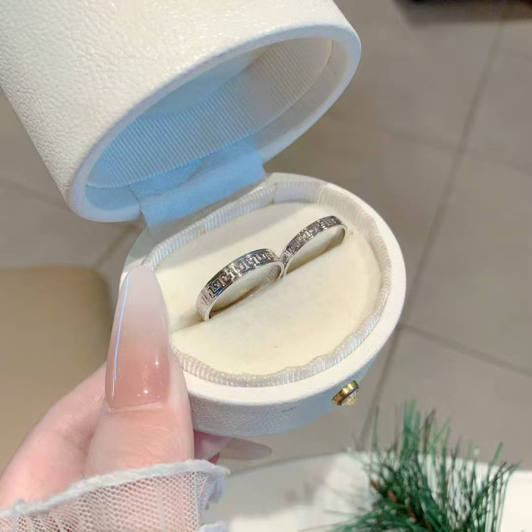 Eternal Knot Couples Ring • Hand-Engraved 925 Sterling Silver 2 pieces