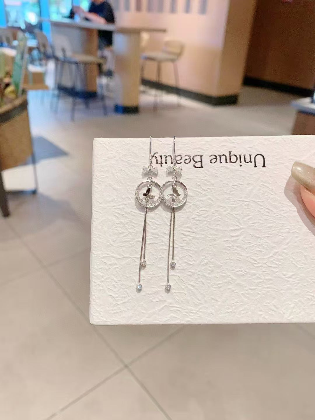Boucles d'oreilles papillon et pampilles en argent 925 fabriquées à la main – L'élégance prend son envol