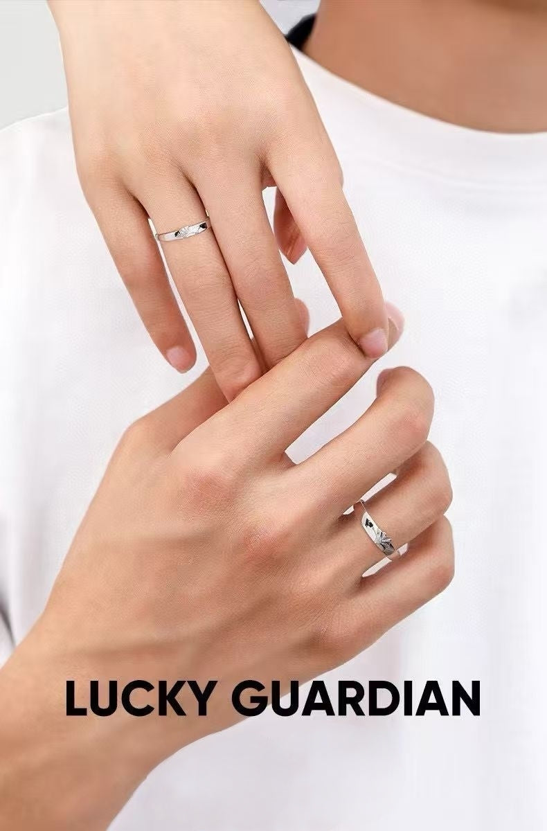 Timeless Union Handcrafted 925 Silver Ginkgo Leaf Couple Rings - Love That Grows 2 pieces