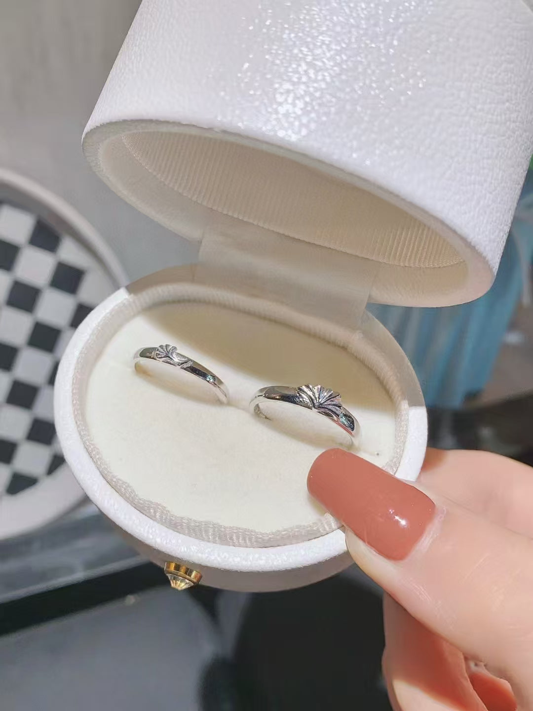 Timeless Union Handcrafted 925 Silver Ginkgo Leaf Couple Rings - Love That Grows 2 pieces