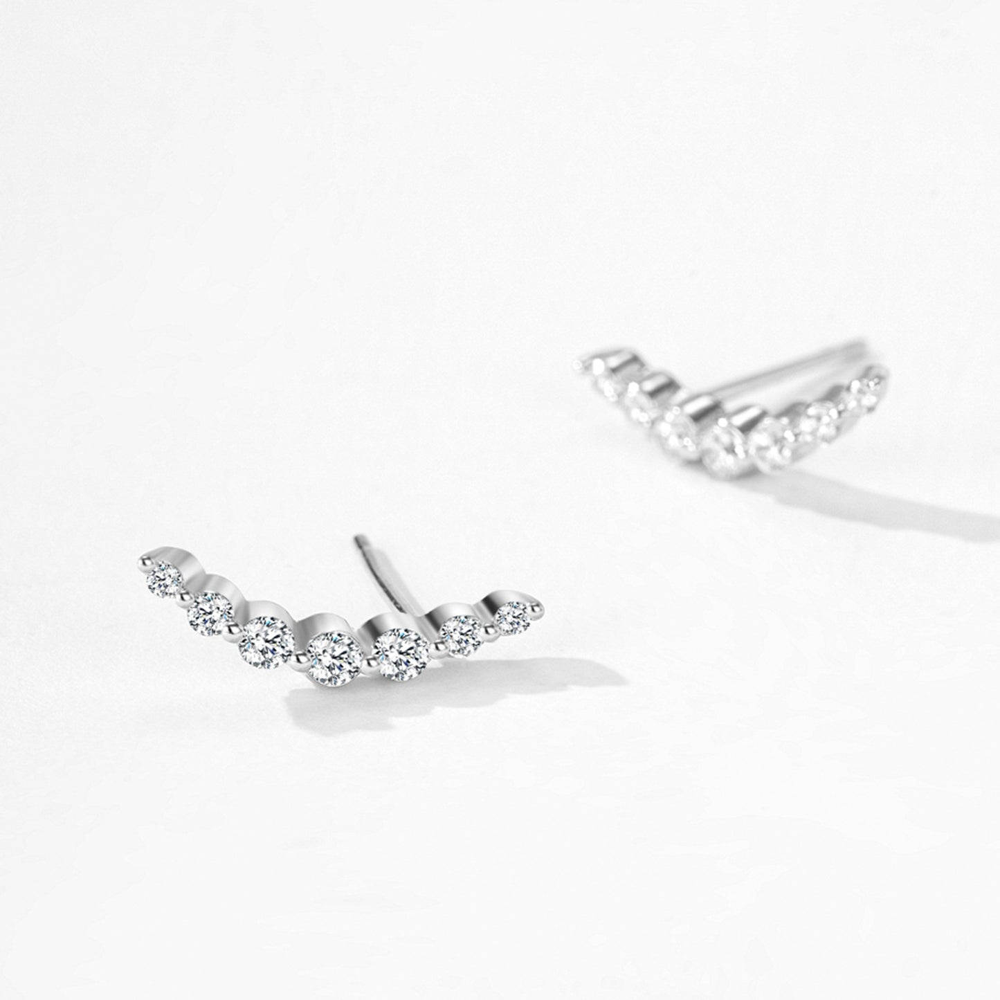 Smiling Zircon Jewelry Set - Sterling Silver Earrings & Necklace