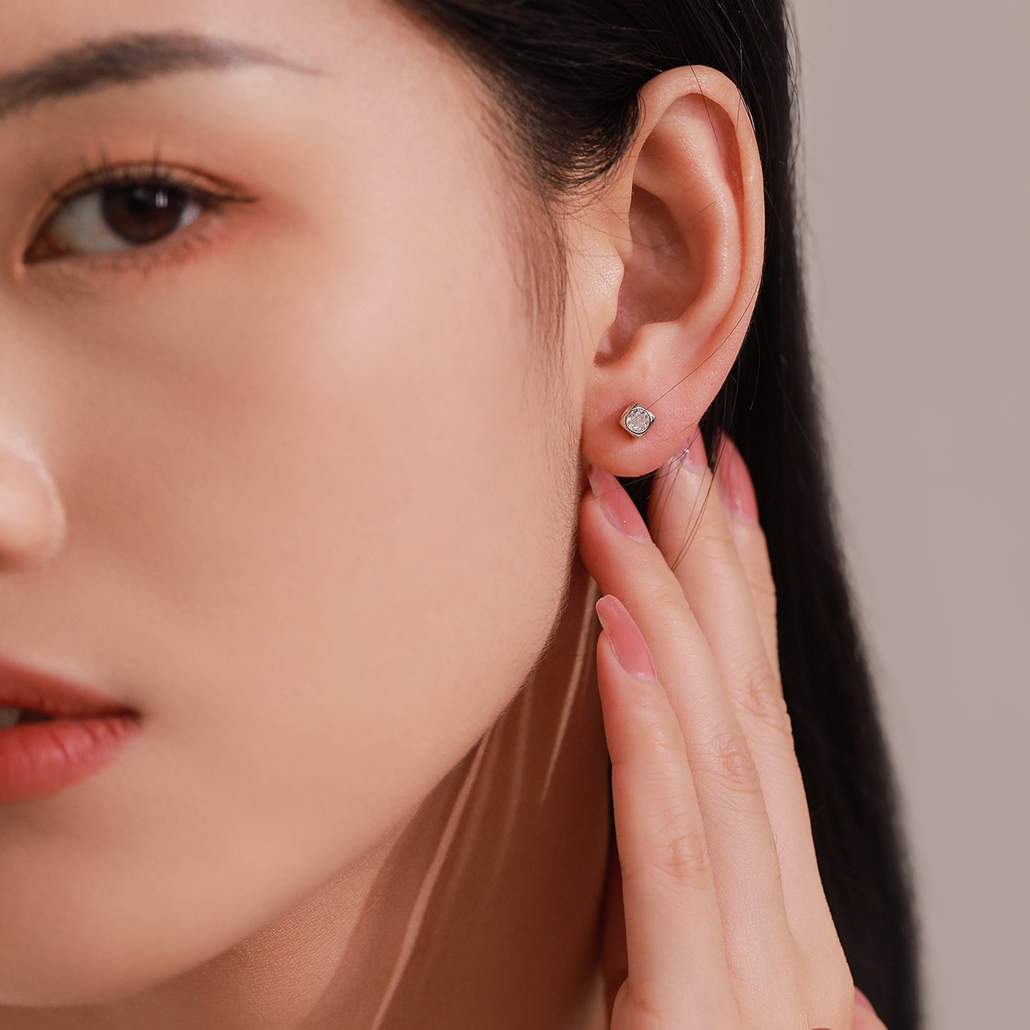 Minimalist Square Jewelry Set - Zircon Sterling Silver Earrings, Bracelet & Necklace