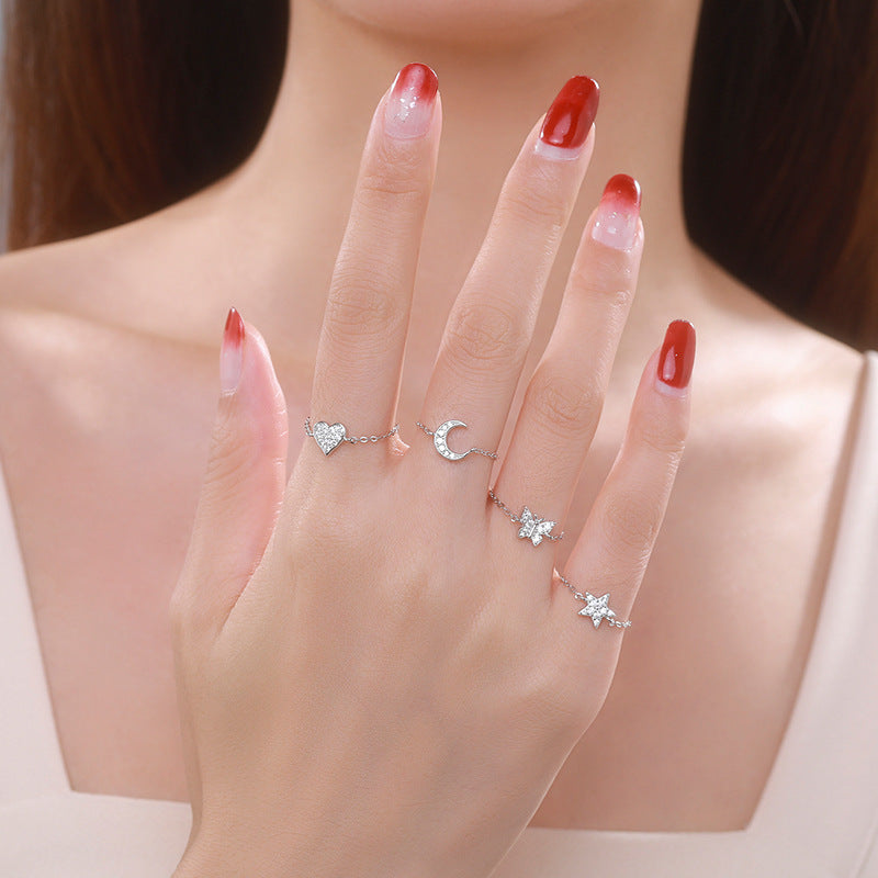 Handcrafted Sterling Silver Adjustable Butterfly Ring with Zircon Accents
