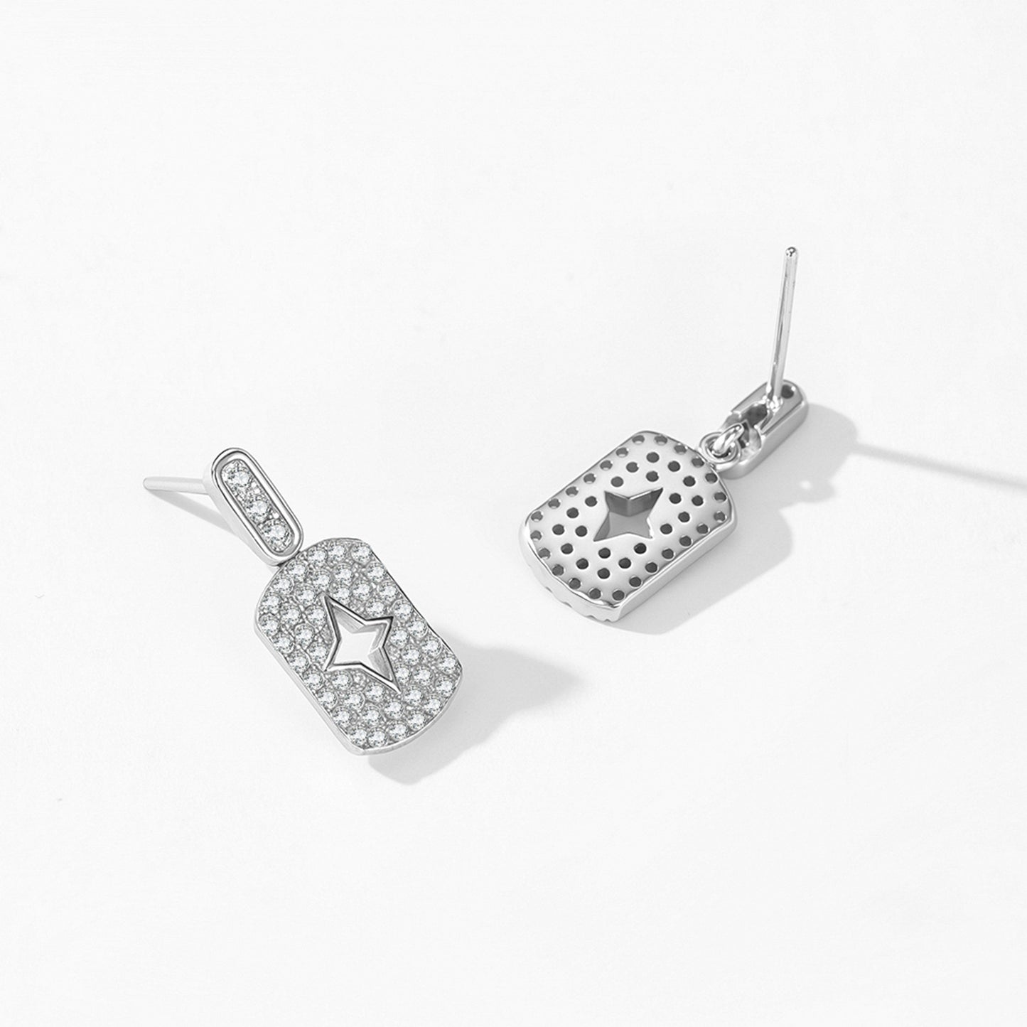 Celestial Star Jewelry Set - Zircon Sterling Silver Earrings & Necklace