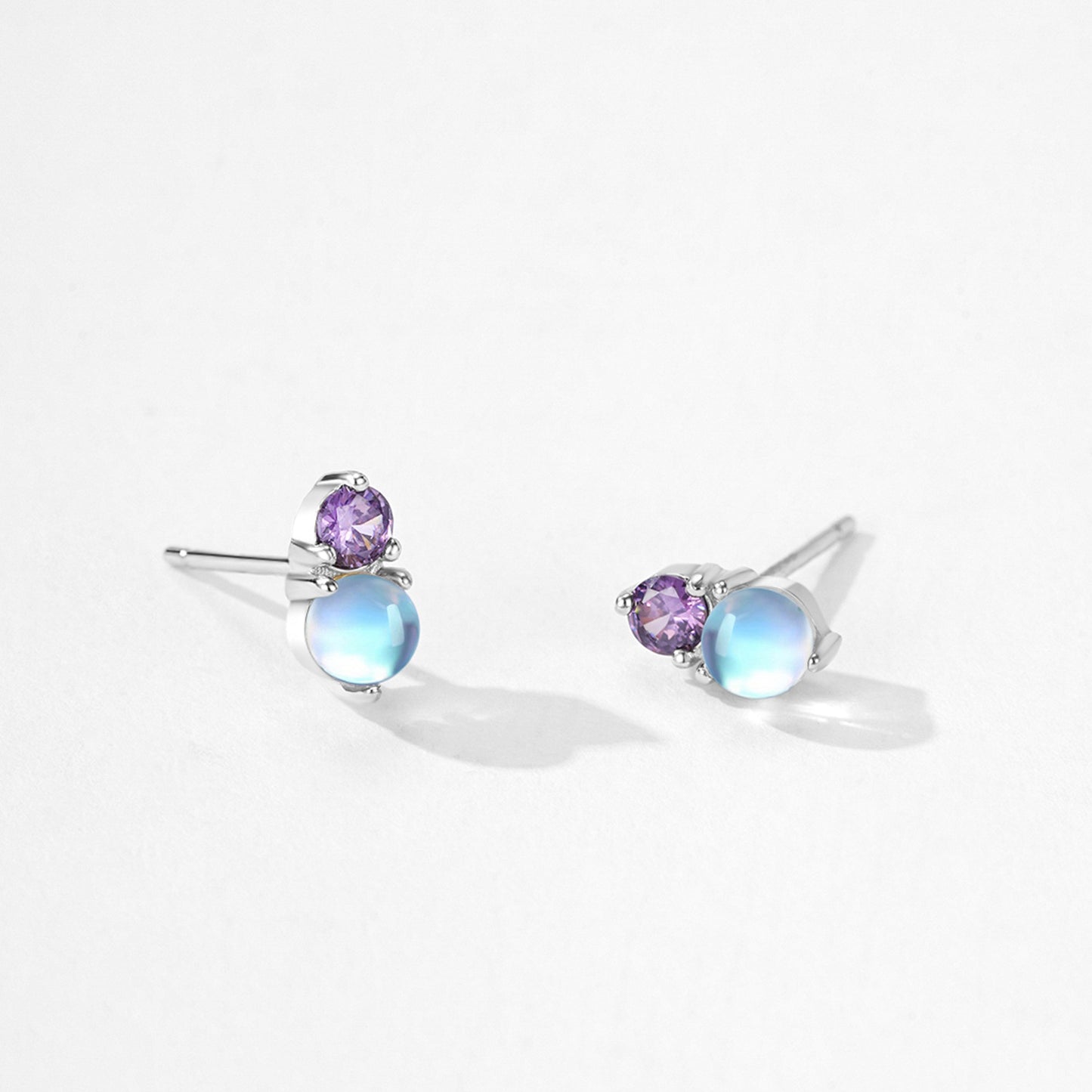 Luna Glow Jewelry Set - Moonstone & Zircon Sterling Silver Earrings & Necklace
