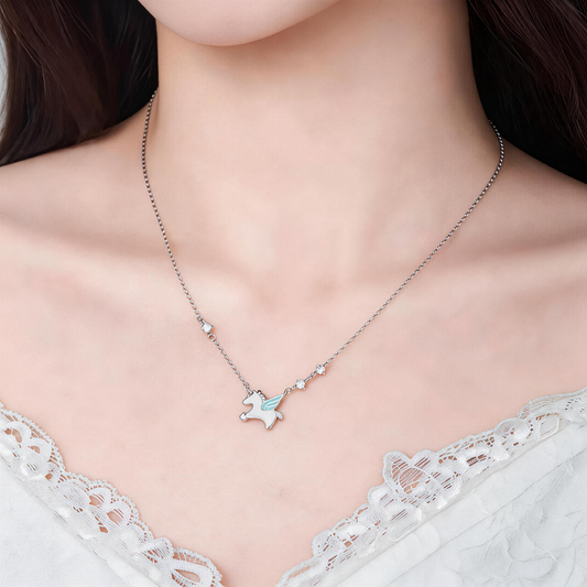 Leweivi S990 Sterling Silver Unicorn Necklace - Magical Little Pony Pendant Jewelry for Women & GirlsLeweivi S990 Sterling Silver Unicorn Necklace - Magical Little Pony Pendant Jewelry for Women & Girls