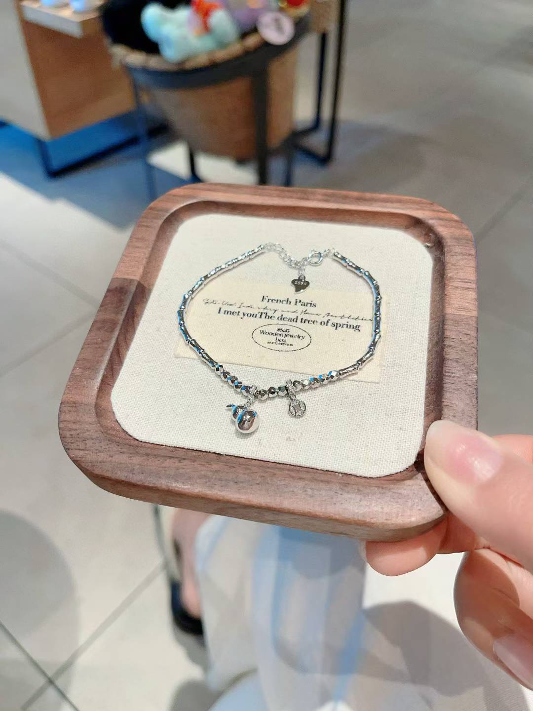 Bracelet porte-bonheur en argent sterling avec gourde et pièce de monnaie