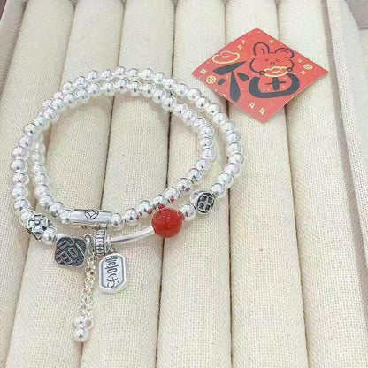 Eternal Harmony Bracelet: Double Circles of Peace & Joy
