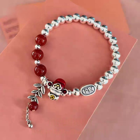 Abundance Agate Bracelet" - 999.9 Fine Silver Handmade Wealth-Attracting Talisman