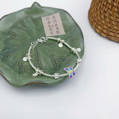 Blessed Butterfly Charm Bracelet | 999.9 Pure Silver | Luck, Joy & Protection