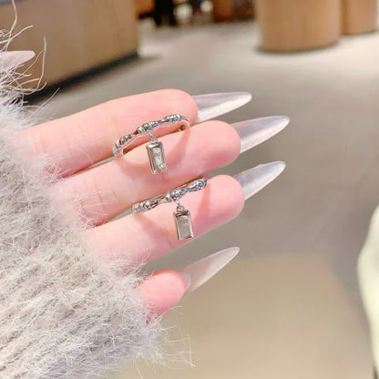 Fortune Bar Pendant Ring - Handmade Sterling Silver Luck Charm