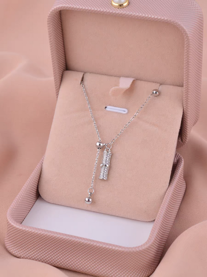Collier porte-bonheur en argent sterling avec pendentif en bambou fait main