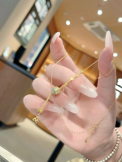 Collier pendentif sphère en émail et argent sterling 925 fait main – Bijou artisanal