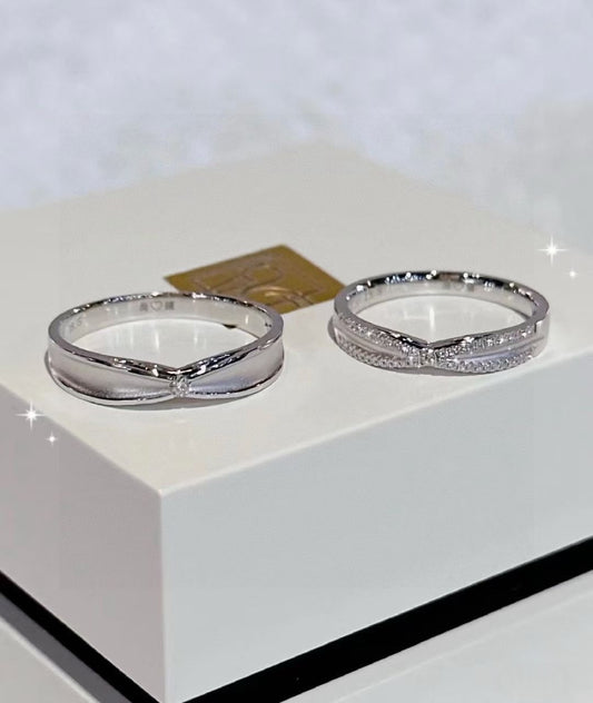 Destiny Intertwined Couple Rings - Handcrafted 925 Silver & CZ 2 pieces