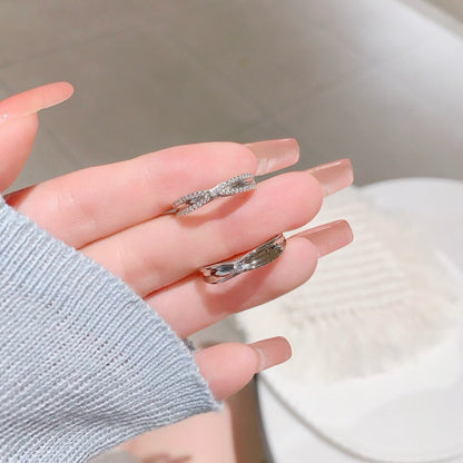 Destiny Intertwined Couple Rings - Handcrafted 925 Silver & CZ 2 pieces