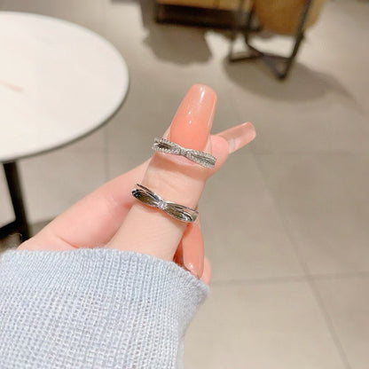 Destiny Intertwined Couple Rings - Handcrafted 925 Silver & CZ 2 pieces