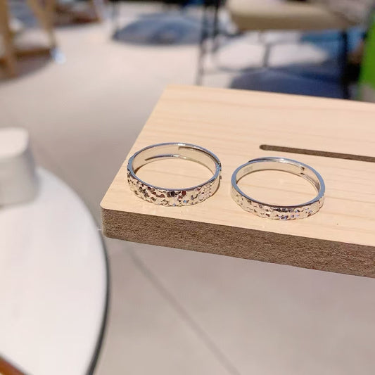 Love Forged in Silver" – Handmade Personalized 925 Sterling Silver Couple’s Rings 2 pieces
