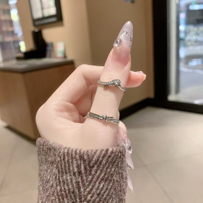Two Souls, One Promise: Handcrafted Sterling Silver Love Knot Couple’s Rings 2 pieces