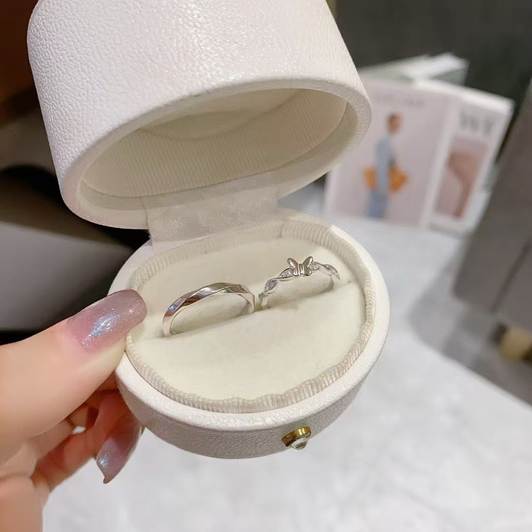 Whispers of Forever: Hand-Forged Sterling Silver Butterfly Lover’s Couple’s Rings 2 pieces