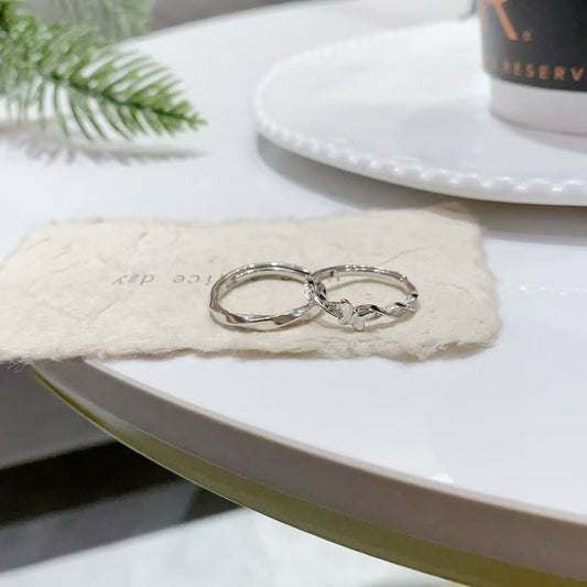 Whispers of Forever: Hand-Forged Sterling Silver Butterfly Lover’s Couple’s Rings 2 pieces