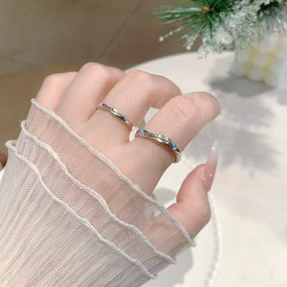 Interlocked LOVE Couples Ring Set • Hand-Engraved 925 Sterling Silver 2 pieces