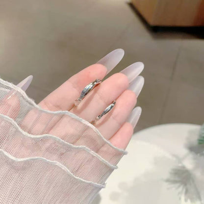 Interlocked LOVE Couples Ring Set • Hand-Engraved 925 Sterling Silver 2 pieces