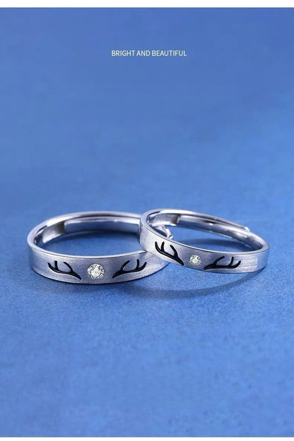 Handcrafted Deer Antler Couple Rings: "By Your Side" Series 2 pieces