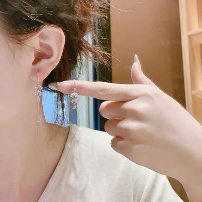 Boucles d'oreilles pendantes en argent sterling 925, fabriquées à la main, avec des accents de zircone – L'élégance de la nature, un éclat intemporel