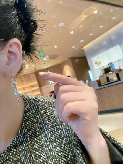 Boucles d'oreilles à pampilles de luxe « Gold Brick » en argent sterling 925 – Symbole de richesse éblouissant en zircon