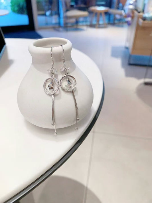 Boucles d'oreilles papillon et pampilles en argent 925 fabriquées à la main – L'élégance prend son envol