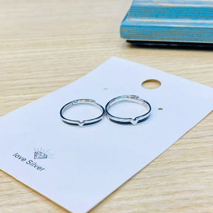 Eternal Love: Handcrafted 925 Sterling Silver Couple Rings - Two Hearts, One Soul 2 pieces