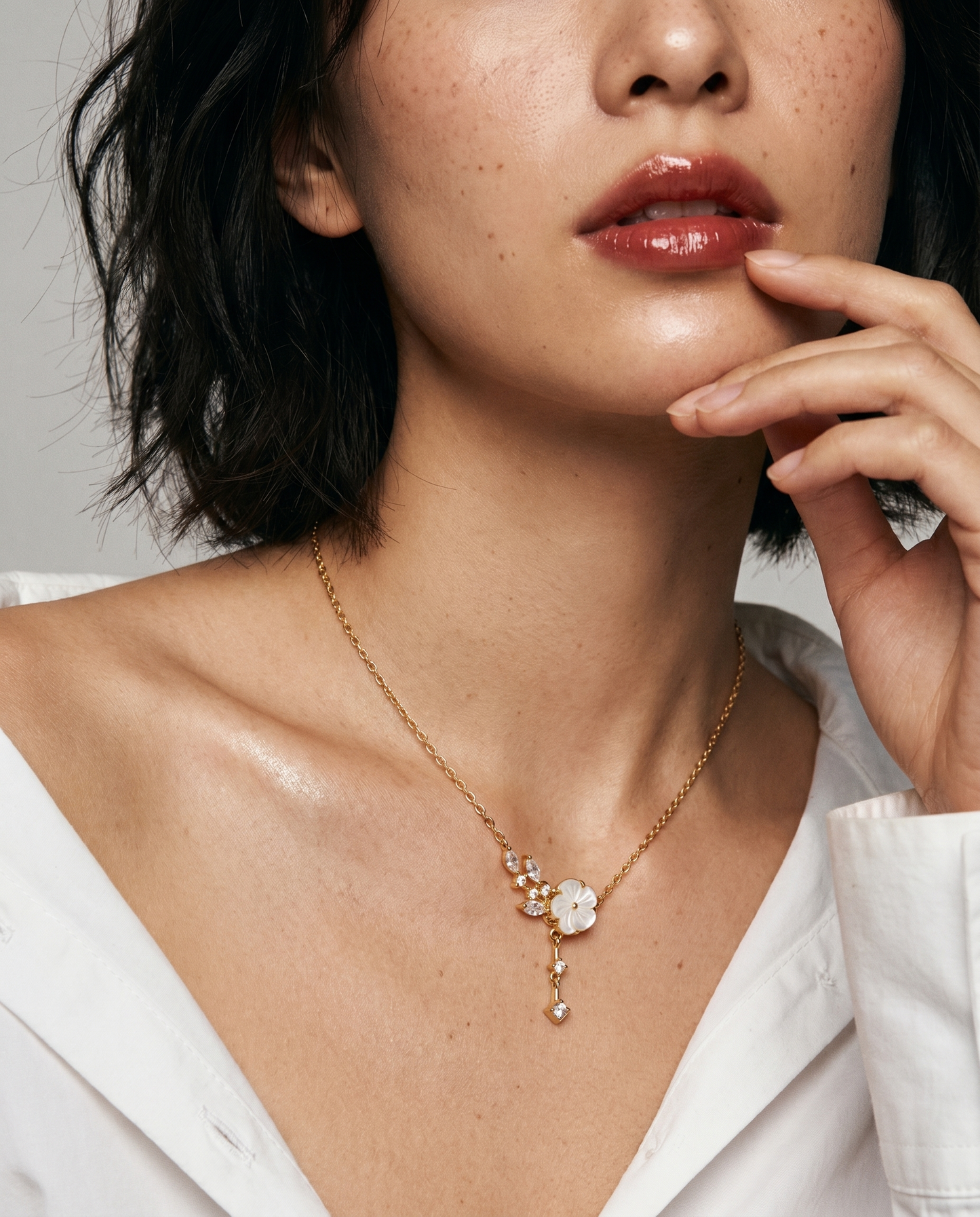 Leweivi™ The Camellia Muse: Handcrafted 925 Sterling Silver Floral Pendant