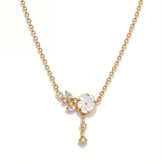 The Camellia Muse: Handcrafted 925 Sterling Silver Floral Pendant