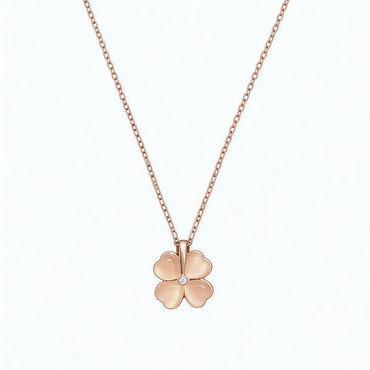 Leweivi Minimalist Lucky Clover Necklace in 999 Silver - Dainty Everyday Layering Jewelry