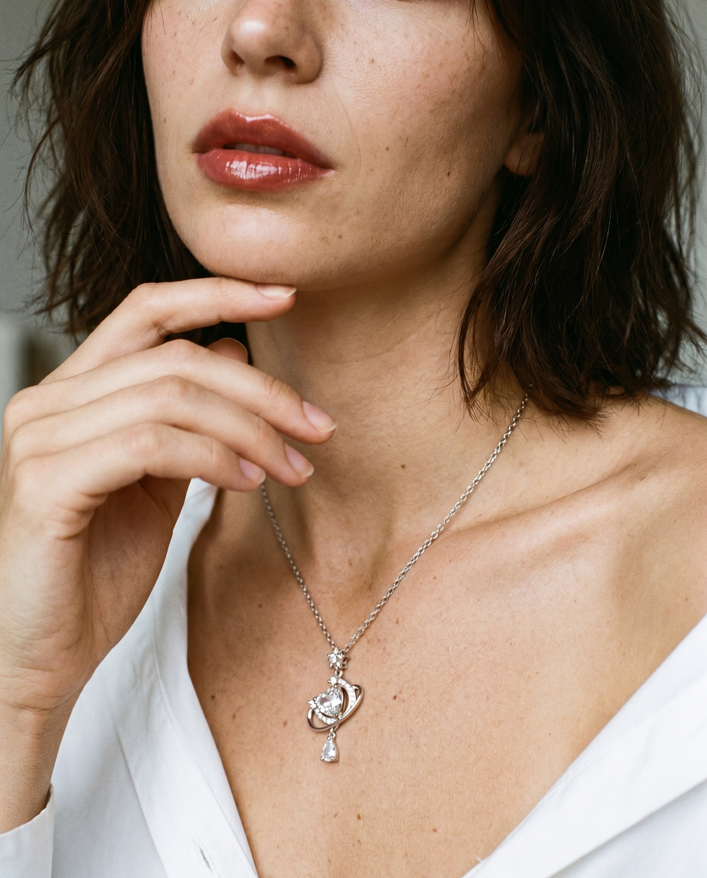 Leweivi™ To the Moon and Back" S990 Silver Starry Night Necklace - Romantic Gift for Sensitive Skin