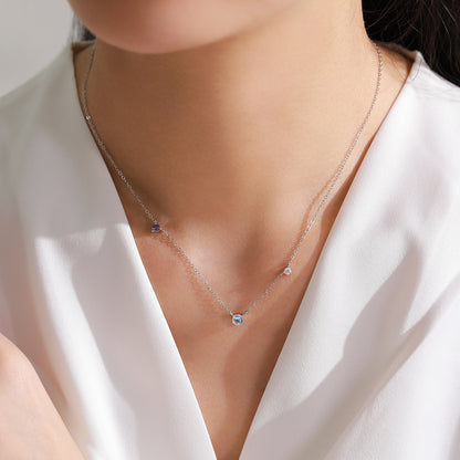 Luna Glow Jewelry Set - Moonstone & Zircon Sterling Silver Earrings & Necklace
