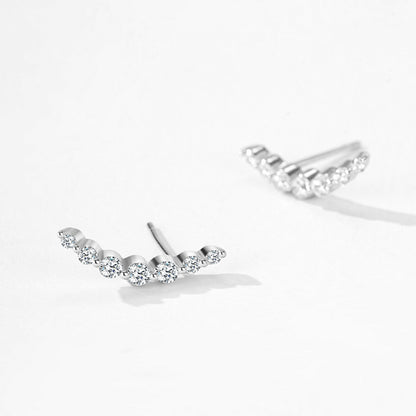 Smiling Zircon Jewelry Set - Sterling Silver Earrings & Necklace